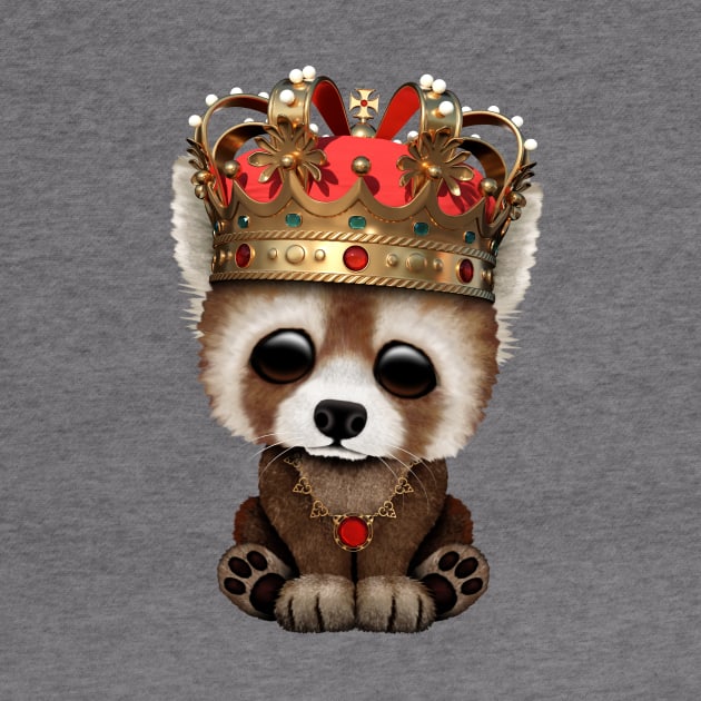 Cute Red Panda Wearing Crown by jeffbartels